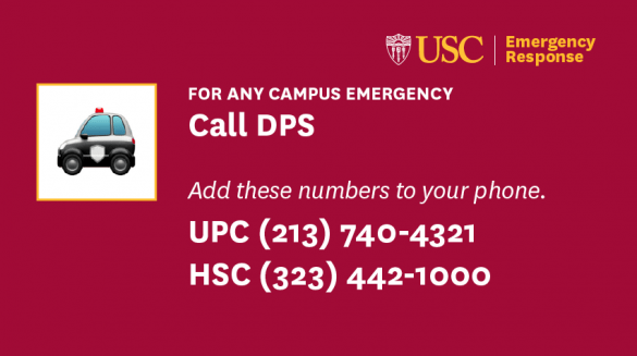 For any campus emergency, call DPS